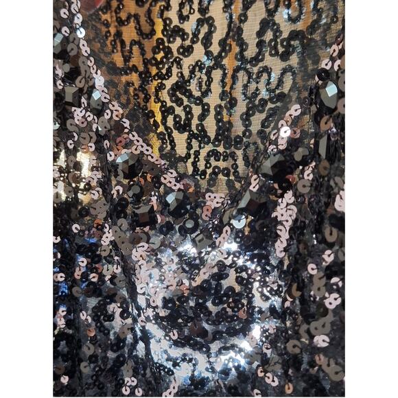 Wildcat Tank Top Women's 1X Sequined Mesh Sheer Lightweight Cocktail Party Glam - Picture 3 of 8